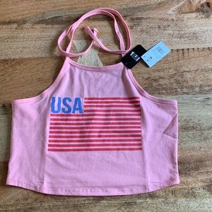 USA Halter Crop Top